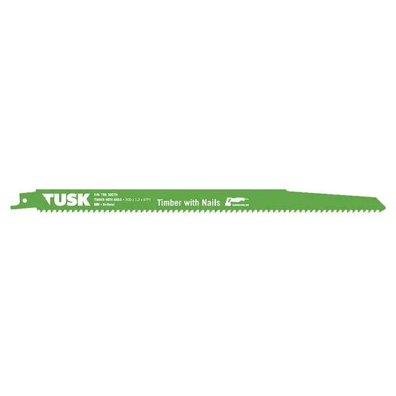 Tusk Bim Reciprocating Saw Blades For Timber With Nails 300  X 1.2 X 6TPI - 5 Pack