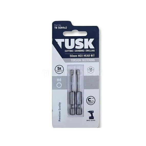 Tusk Torsion Bits 50mm Hex 4 x 2pc