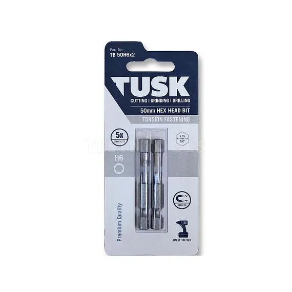 Tusk Torsion Bits 50mm Hex 6 x 2pc