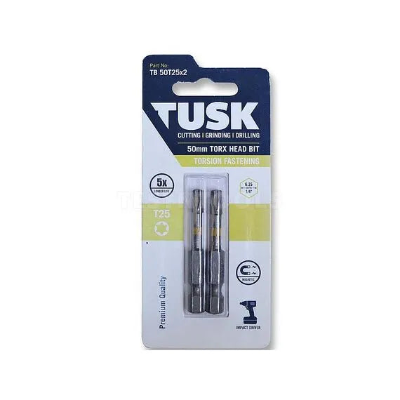 Tusk Torsion Bits 50mm Torx25 x 2pc