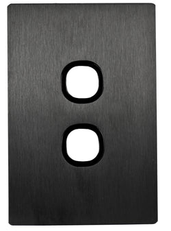 Vynco S/G URBAN 2G SWITCH PLATE ONLY BLACK METAL
