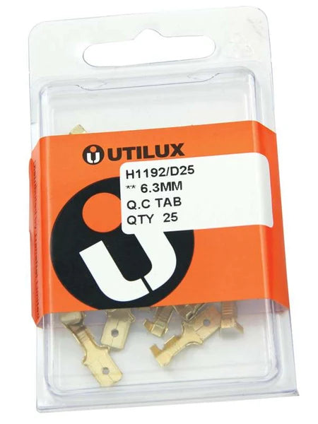 Utilux 25PKT BRASS TERMINAL 6.3MM QC TAB