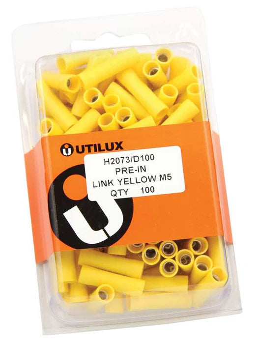 Utilux 100PKT PRE-INSULATED LINK YELLOW — Scott Electrical
