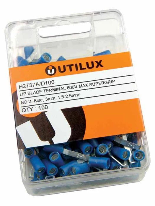 Utilux 100PKT PRE-INSULATED S/GRIP BLUE L