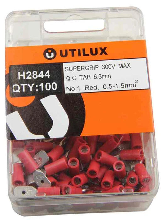 Utilux 100PKT PRE-INSULATED S/GRIP RED 6.