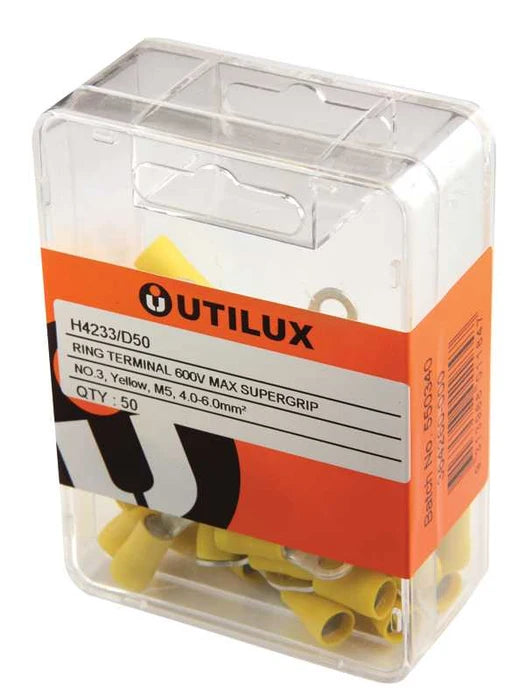 Utilux 50PKT PRE-INSULATED S/GRIP YELLOW