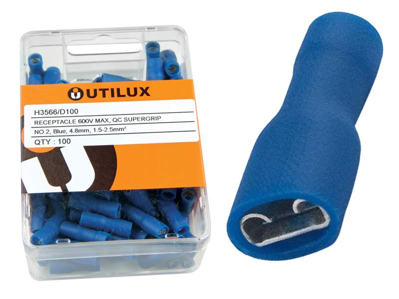 Utilux 25PKT PRE-INSULATED S/GRIP BLUE 4.