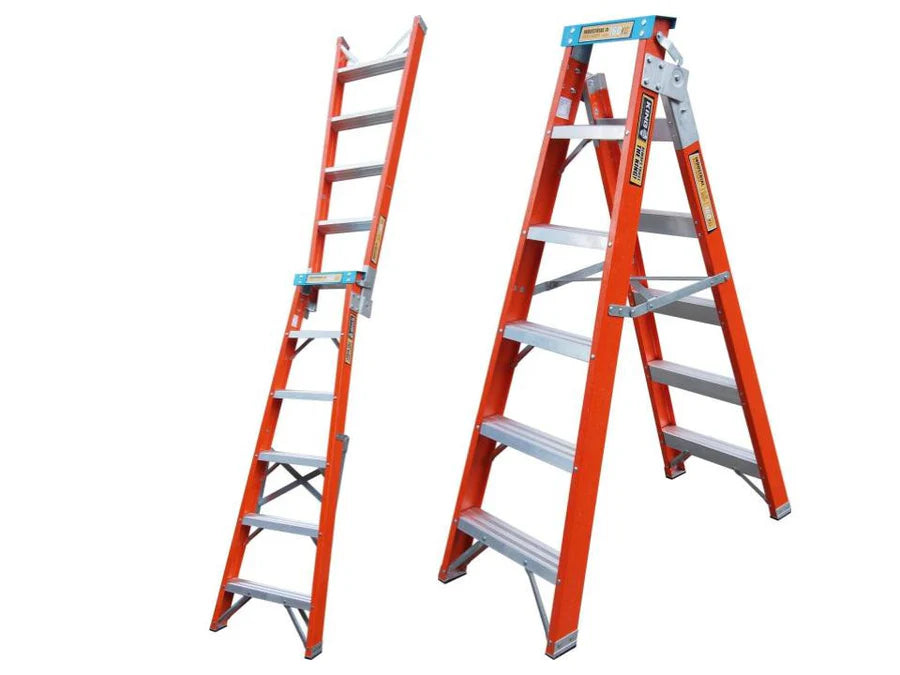 KING FIBREGLASS 1.8M (6FT) STEP/EXTENSION LADDER (160KG INDU