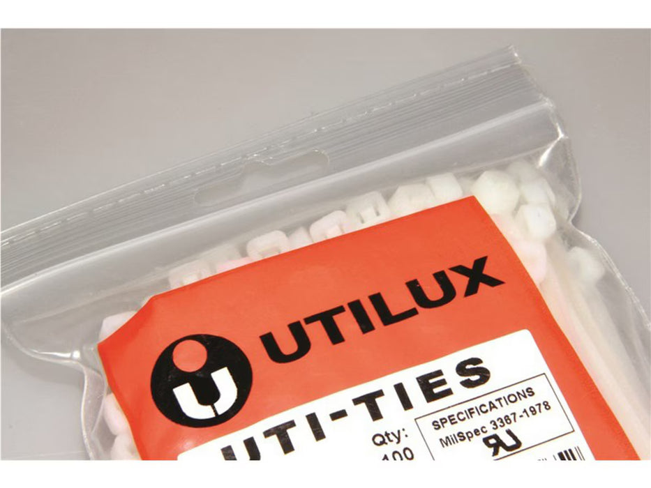 Utilux 100PKT CABLE TIE NATURAL 140X3.2MM