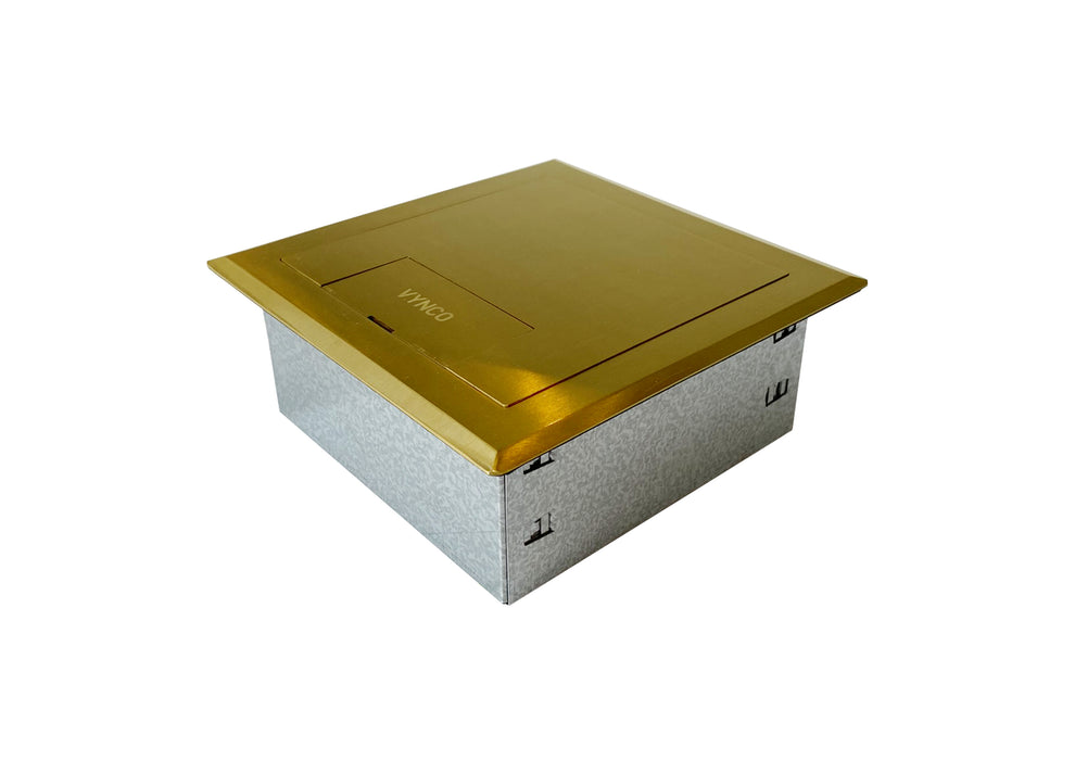 Vynco CPO Vynco Floor Box Core Brass Surface Lid 2 Power 4 Data