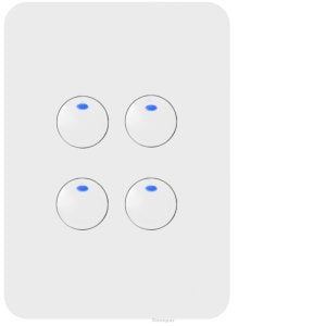 Hager Allure KNX Switch With Neon 4 Gang Matt White