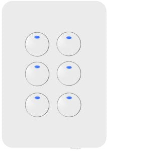 Hager Allure KNX Switch With Neon 6 Gang Matt White