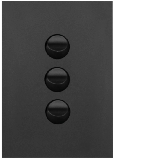 Hager Finesse 3 Gang Switch Plate c/w Mechs Matt Black