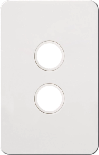 Hager Silhouette 2 Gang Plate Hybrid Matt White