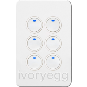 Hager Finesse KNX Switch With Neon 6 Gang Matt White