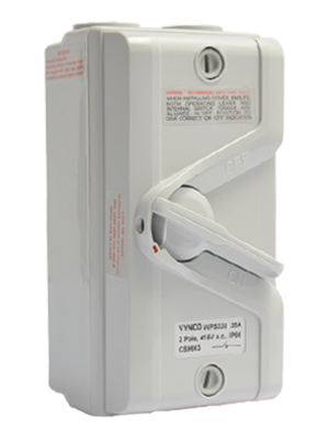 Vynco Logix Weatherproof Isolator 3P 35A IP66