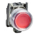 Schneider Harmony XB4, Push button, metal, projecting, red, 22mm, spring return, booted, unmarked, 1 NC