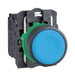 Schneider Harmony XB5, Push button, plastic, flush, blue, 22mm, spring return, unmarked, 1 NO