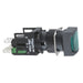 Schneider Complete illuminated push button, Harmony XB6, green square flush illum pushbutton 16mm spring return 1 NO 12-24 V