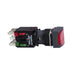 Schneider Complete illuminated push button, Harmony XB6, red square flush illum pushbutton 16mm spring return 1NC 12-24 V
