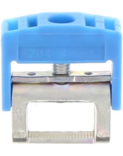 Conta-Clip Clamping Yoke 4mm suitable for 10x3mm Busbar with Blue Cap