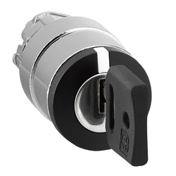 Schneider Harmony XB4, Key switch selector head, metal, black, 22mm, key nÃƒâ€šÃ‚Â°455, 3 positions, spring right to center