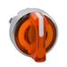Schneider Harmony XB4, Illuminated selector switch head, metal, orange, 22mm, integral LED, 3 positions, stay put