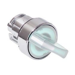 Schneider Head for illuminated selector switch, Harmony XB4, white 22mm mm 2 position spring return