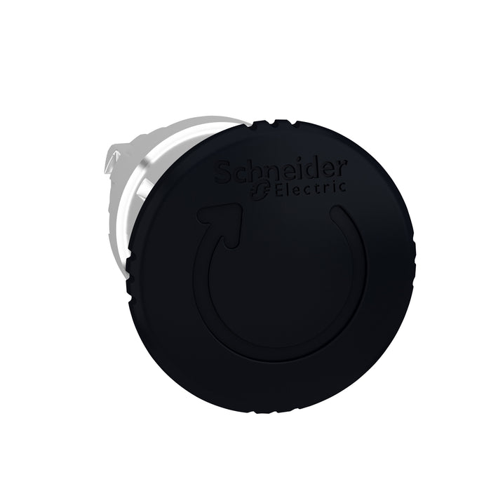 Schneider Harmony XB4, Mushroom push button head 40mm, metal, black, 22mm, latching turn realease
