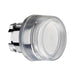 Schneider Harmony XB4, Illuminated push button head, metal, flush, white, 22mm, spring return, plain lens integral LED, clear boot