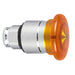 Schneider Harmony XB4, Illuminated mushroom push button head 40mm, metal, orange, 22mm, latching push-pull, integral LED
