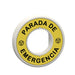 Schneider Harmony, Illuminated ring 60mm plastic, yellow, white or red integral LED, marked PARADA DE EMERGENCIA, 24 V AC/DC