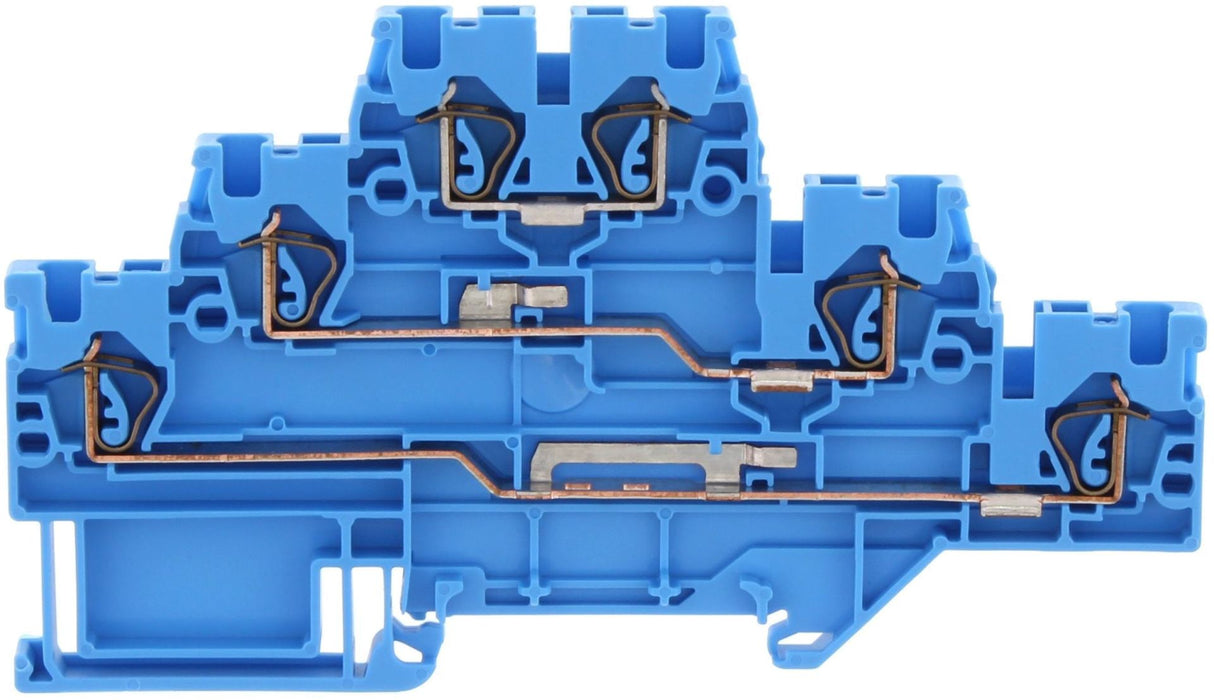 Conta-Clip Three Level 2.5mm Spring Clamp Terminal Block (Blue)