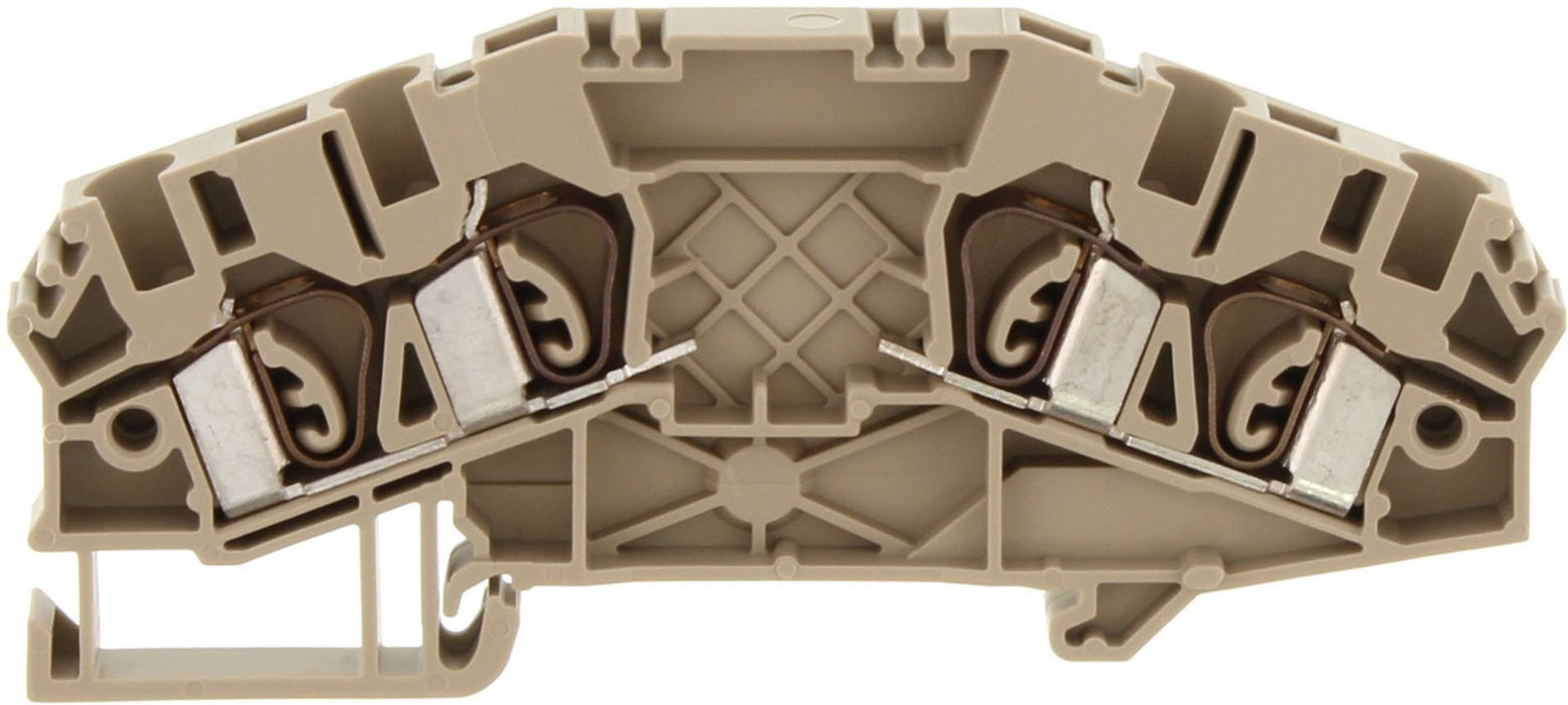 Conta-Clip Single Level 4mm 4 Connection Spring Clamp Terminal Block -