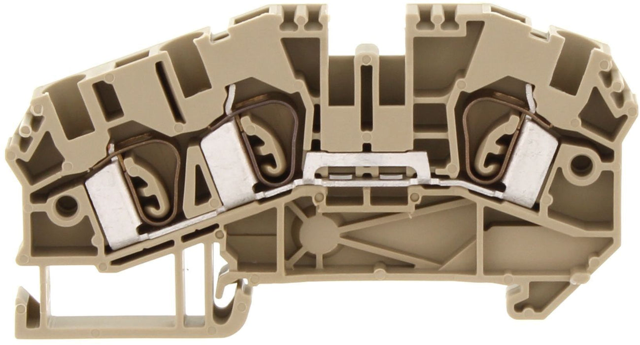 Conta-Clip Single Level 4mm 3 Connection Spring Clamp Terminal Block