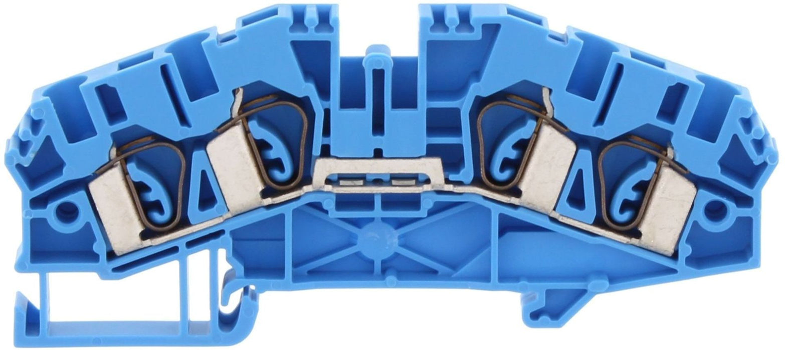 Conta-Clip Single Level 4mm 4 Connection Spring Clamp Terminal Block (B