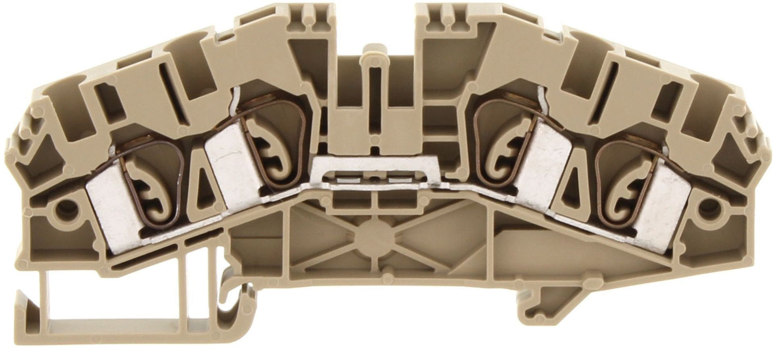 Conta-Clip Single Level 4mm 4 Connection Spring Clamp Terminal Block