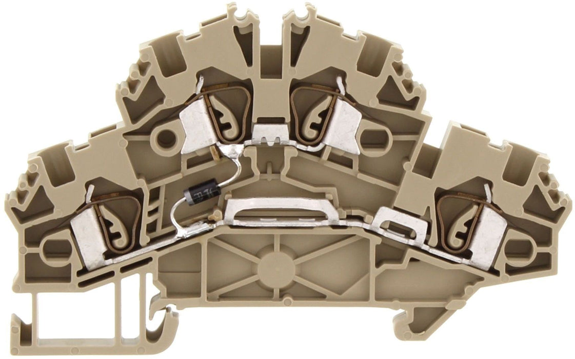 Conta-Clip Dual Level 2.5mm Spring Clamp Terminal Block with one diode.