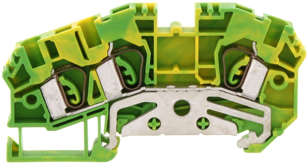 Conta-Clip Earth 4mm 3 Connection Spring Clamp Terminal Block