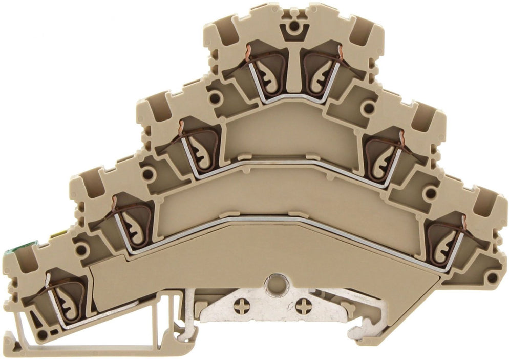 Conta-Clip Three Level Plus Earth 2.5mm Spring Clamp Terminal Block.