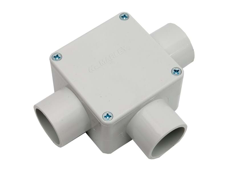 Marley Junct box 50mm 3 way grey 53.50G