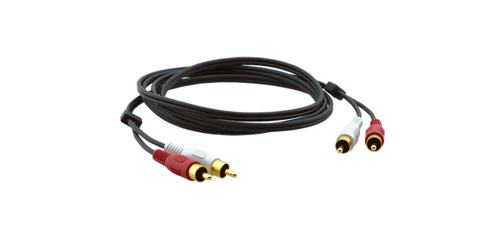 Kramer 2 RCA (M) to 2 RCA (M) Molded Audio Cable, 6ft / 1.8m