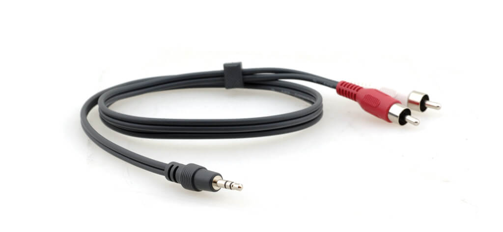 Kramer 3.5mm Stereo Audio Male to 2 RCA Male Cable, 50ft / 15.2m