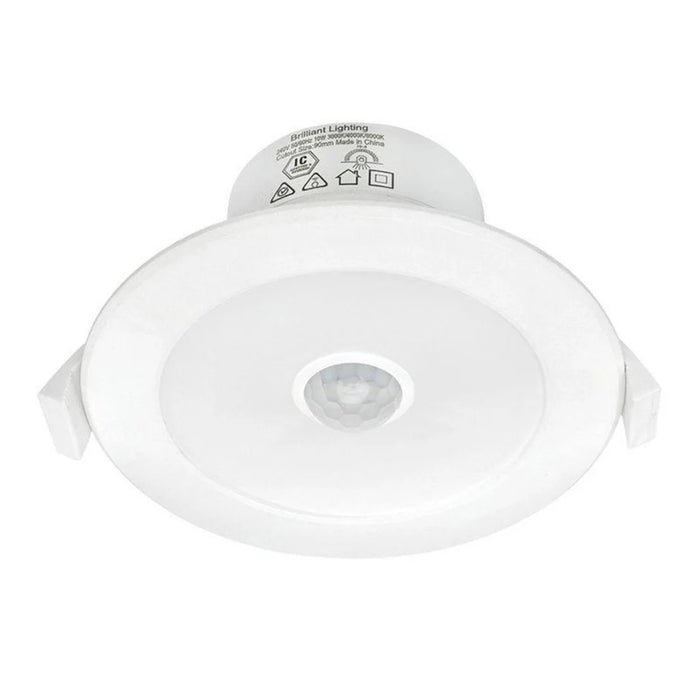 BRILLIANT LUMASCAN 9W CCT D/LIGHT WITH PIR SENSOR-WHITE 3 COLOUR CHANG