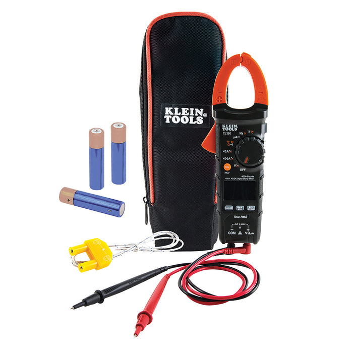 Klein 400A ACDC TRMS Clamp Meter Temp CATIII
