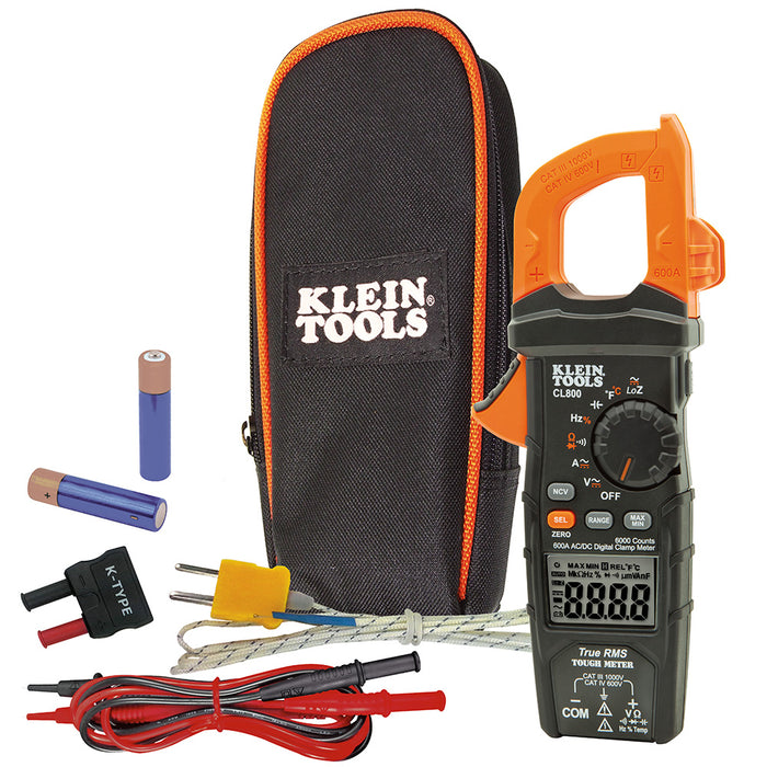 Klein 600A ACDC TOUGH ClampMeter TRMS LZ TEMP NCVT 2mt