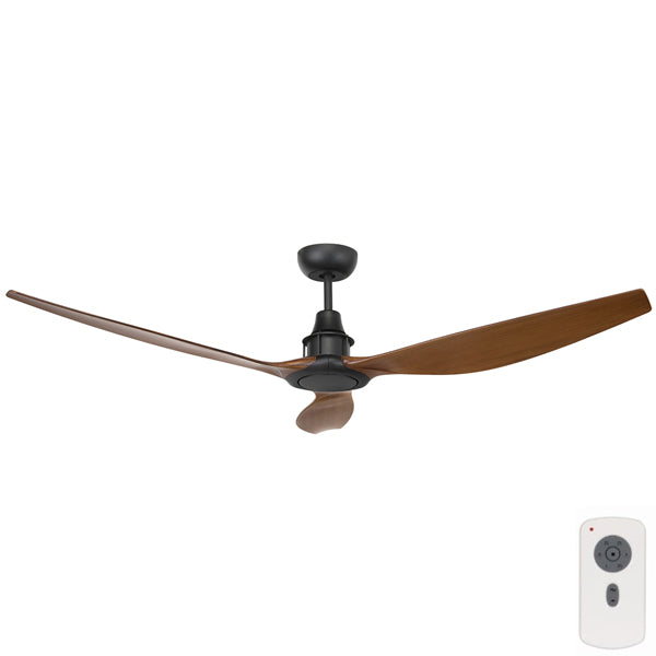 BRILLIANT CONCORDE-II DC 58' CEILING FAN-BLACK WITH MAHOGANY BLADES