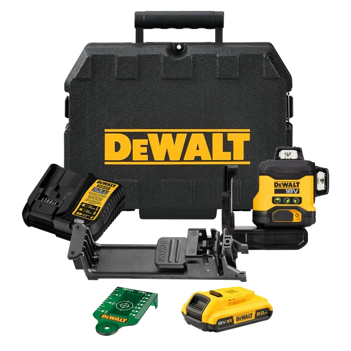 Dewalt 18V Xr 3X360 Compact Multi-Line Green Laser Promo Kit c/w DWHT77100-XJ DWST1-81341 & DWST83343-1