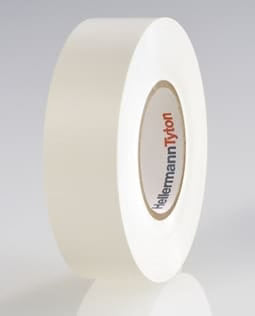 Hellermann FLEX18WT  Tyton Insulation Tape White 0.18mmx18mmx20m