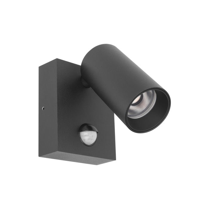 Halcyon Exterior Led Spot Single Tilt/Rotate 8W Pri:240V Sensor 3K-Black